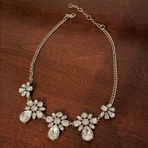 J Crew Elegant Floral Crystal Necklace